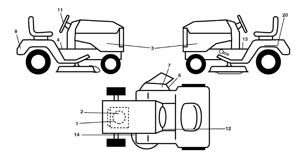 Decals Group (7800737decal) Diagram and Parts List for 7800737-96042010300 2011 Briggs and Stratton Lawn Tractor